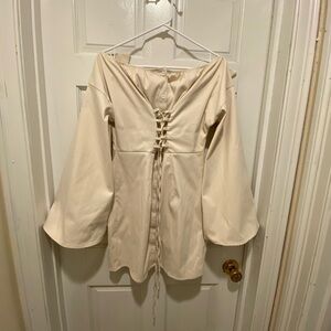 SHEIN Cream Long Sleeve Dress